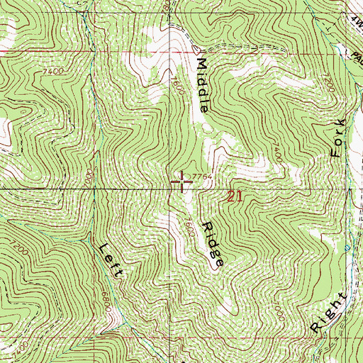 Topographic Map of Middle Ridge, UT