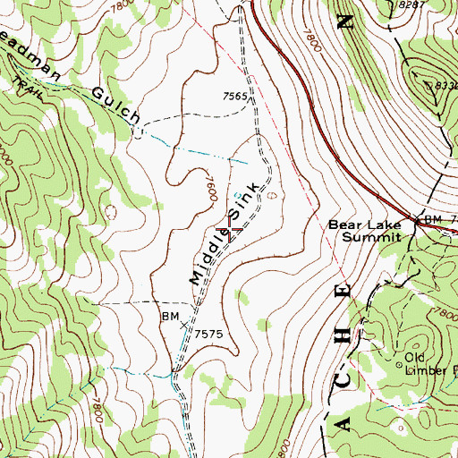 Topographic Map of Middle Sink, UT