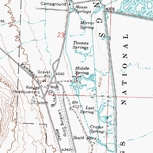 Topographic Map of Middle Spring, UT
