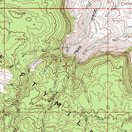 Topographic Map of Middle Trail, UT