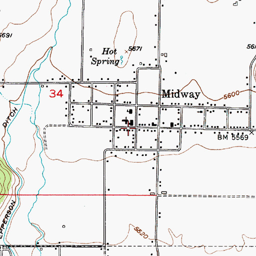 Topographic Map of Midway, UT