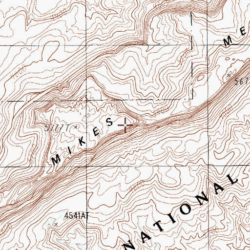 Topographic Map of Mikes Mesa, UT