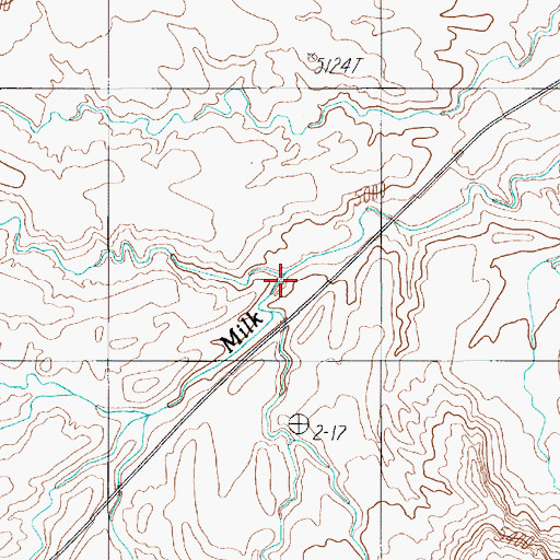 Topographic Map of Milk Creek, UT