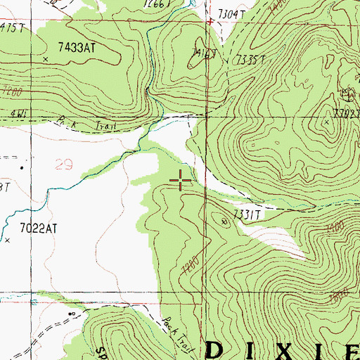 Topographic Map of Mill Canyon, UT