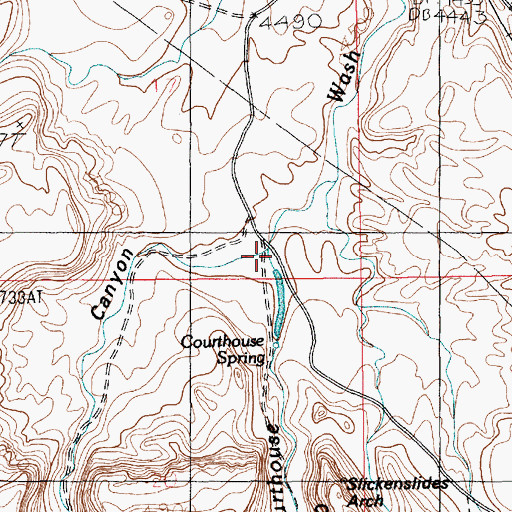 Topographic Map of Mill Canyon, UT