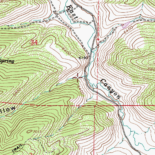 Topographic Map of Mill Hollow, UT