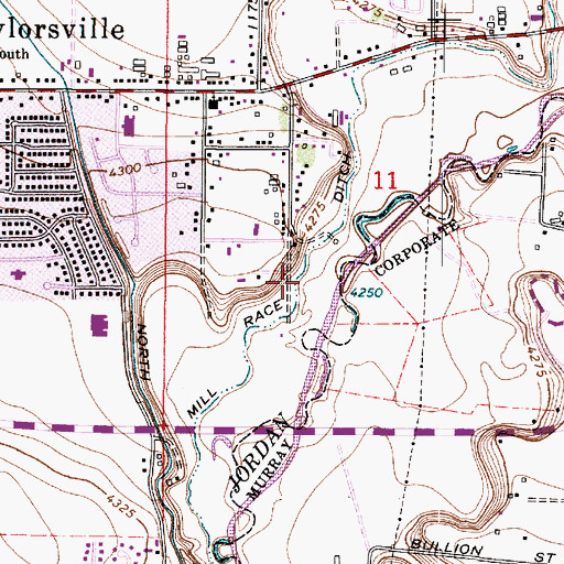 Topographic Map of Mill Race Ditch, UT