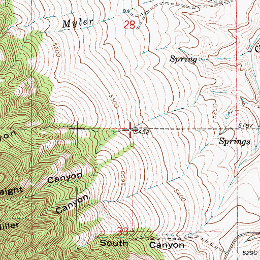 Topographic Map of Miller Canyon, UT