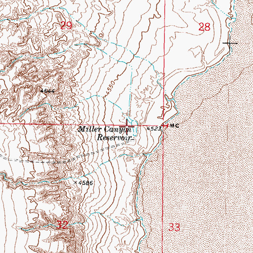 Topographic Map of Miller Canyon Reservoir, UT