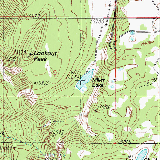 Topographic Map of Miller Lake, UT