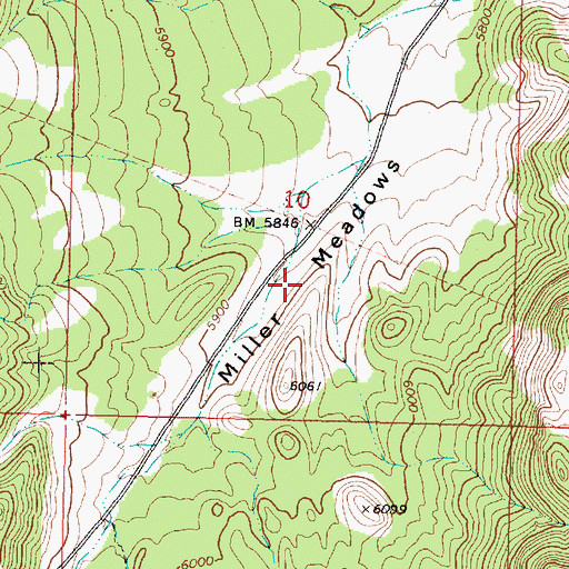 Topographic Map of Miller Meadows, UT