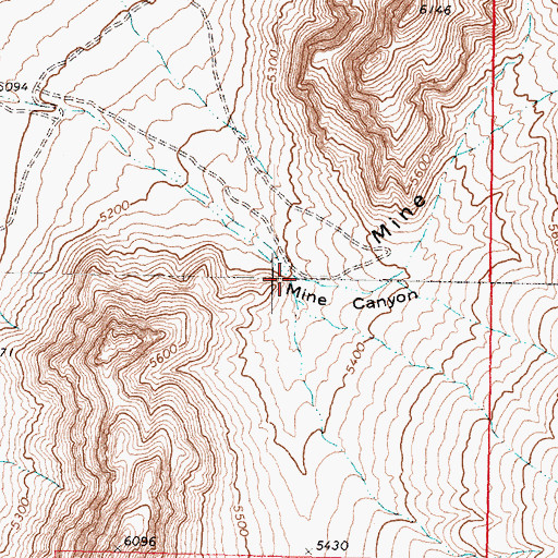 Topographic Map of Mine Canyon, UT