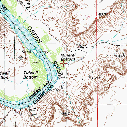 Topographic Map of Mineral Canyon, UT
