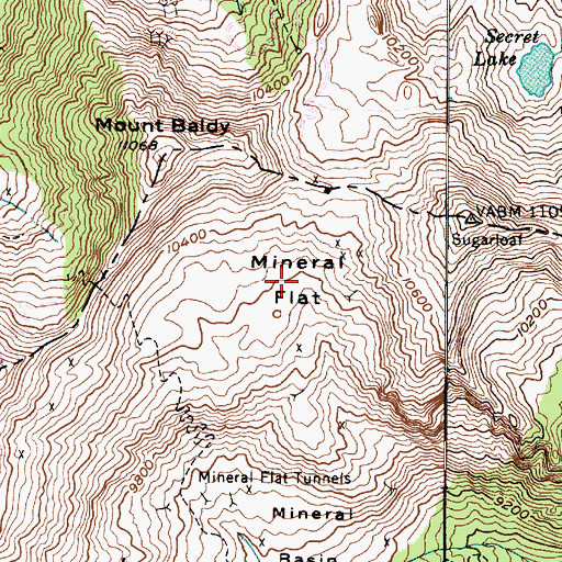Topographic Map of Mineral Flat, UT