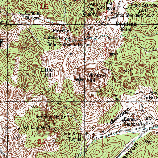 Topographic Map of Mineral Hill, UT