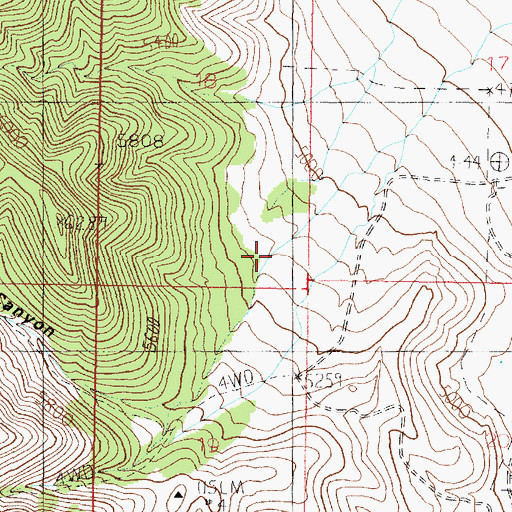 Topographic Map of Miners Canyon, UT