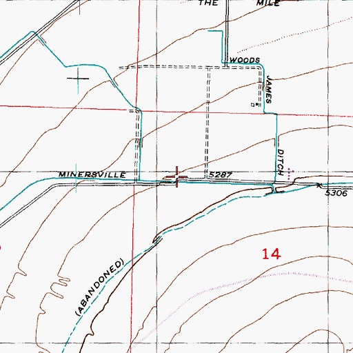 Topographic Map of Minersville Canal, UT