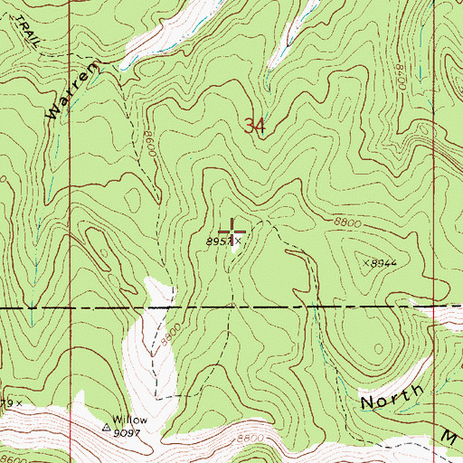Topographic Map of Minnie Maud Ridge, UT