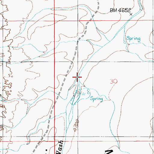 Topographic Map of Mitchell Butte Wash, UT