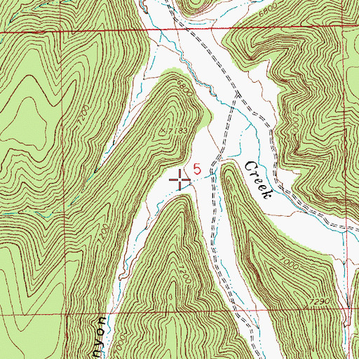 Topographic Map of Moccasin Trail Canyon, UT