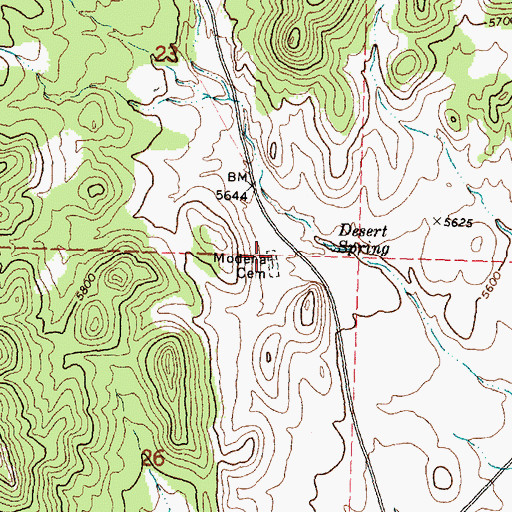 Topographic Map of Modena Cemetery, UT
