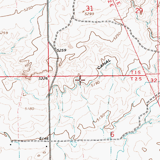 Topographic Map of Moffat Canal, UT
