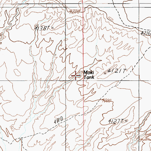 Topographic Map of Moki Tank, UT