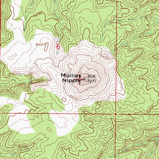 Topographic Map of Mollies Nipple, UT
