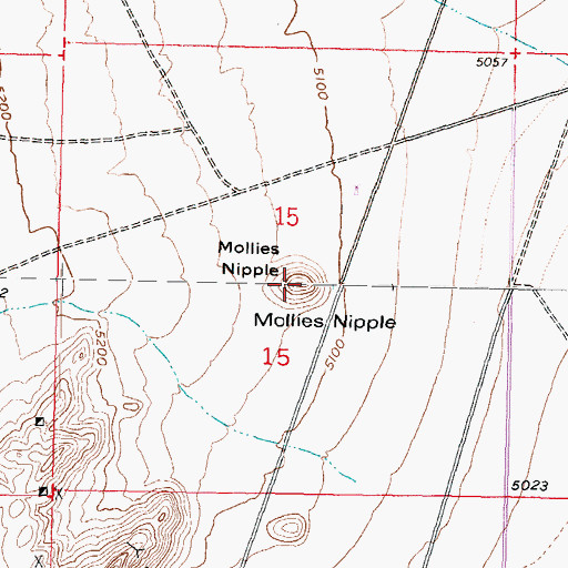 Topographic Map of Mollies Nipple, UT