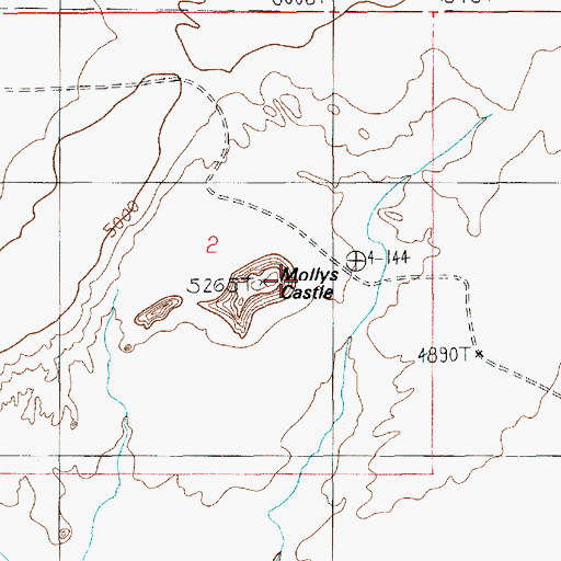 Topographic Map of Mollys Castle, UT