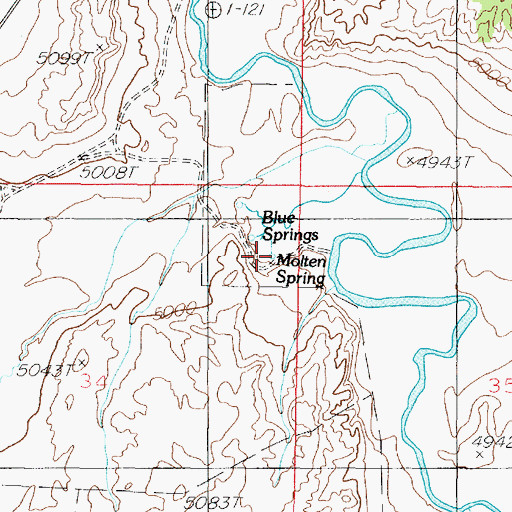 Topographic Map of Molten Spring, UT
