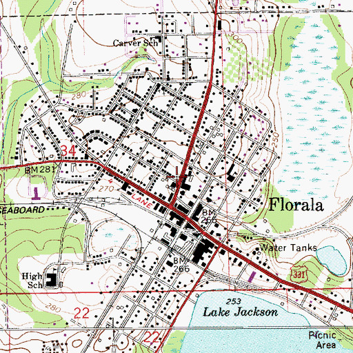 Topographic Map of Grace Baptist Church, AL