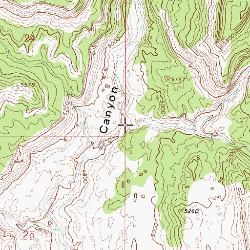 Topographic Map of Monday Canyon, UT