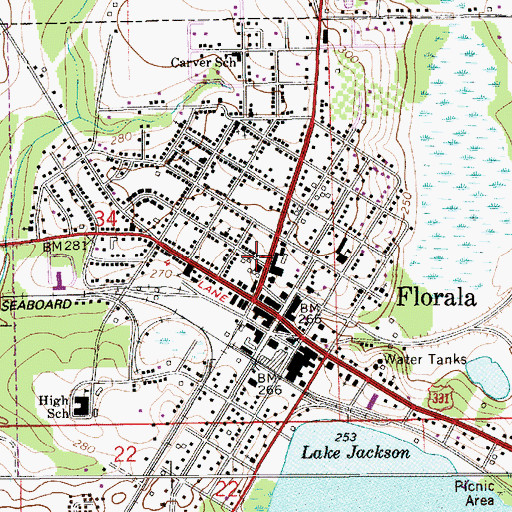 Topographic Map of Grace Christian Academy, AL