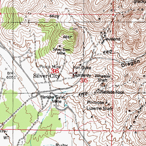 Topographic Map of Monterey, UT