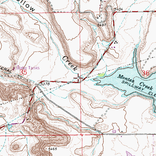 Topographic Map of Montes Hollow, UT
