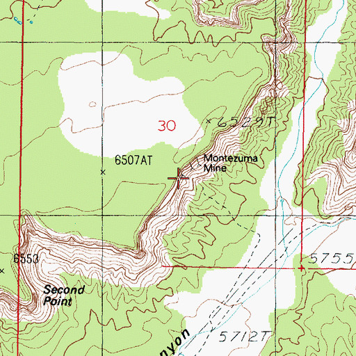 Topographic Map of Montezuma Mine, UT