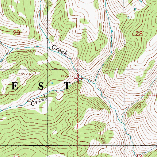 Topographic Map of Monument Creek, UT