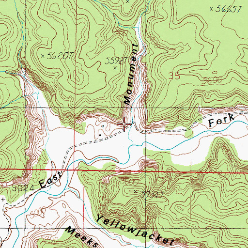 Topographic Map of Monument Hollow, UT