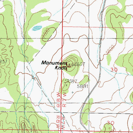 Topographic Map of Monument Knoll, UT