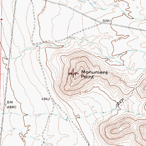Topographic Map of Monument Point, UT