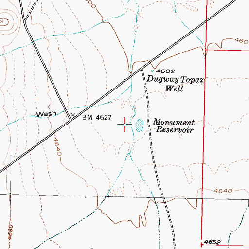 Topographic Map of Monument Reservoir, UT