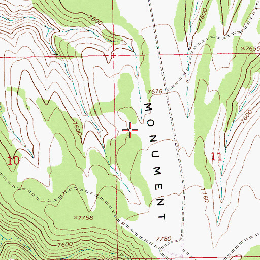 Topographic Map of Monument Ridge, UT
