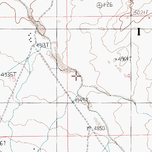 Topographic Map of Monument Wash, UT