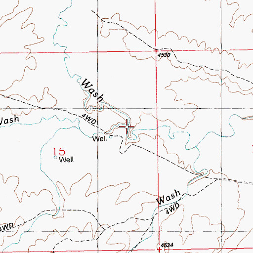 Topographic Map of Monument Wash, UT
