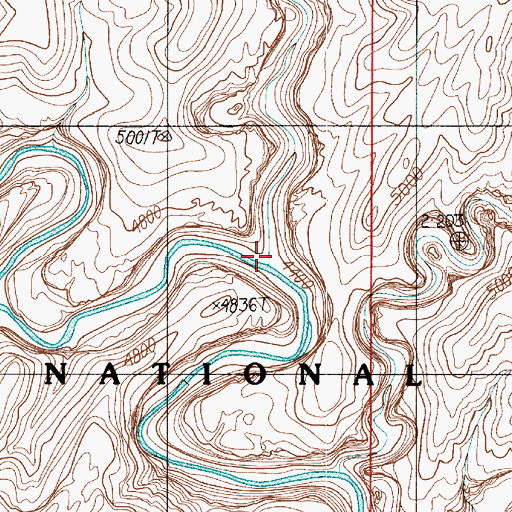 Topographic Map of Moody Creek, UT