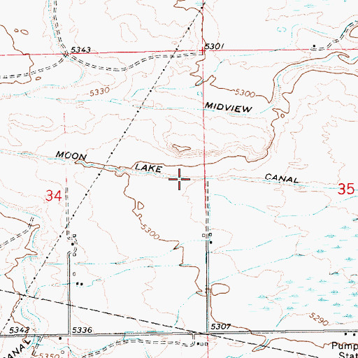 Topographic Map of Moon Lake Canal, UT