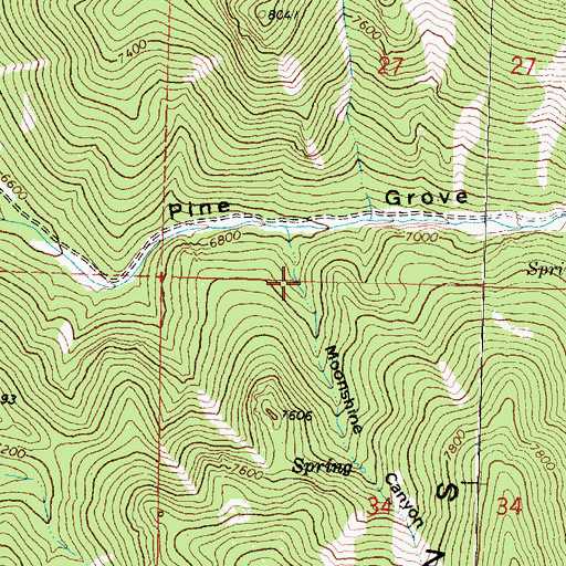 Topographic Map of Moonshine Canyon, UT