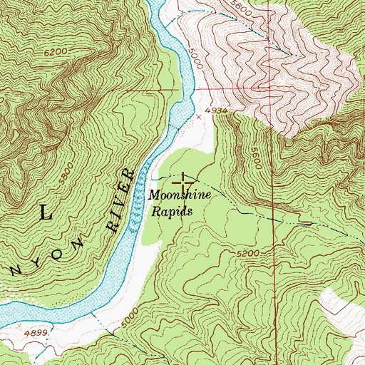 Topographic Map of Moonshine Draw, UT