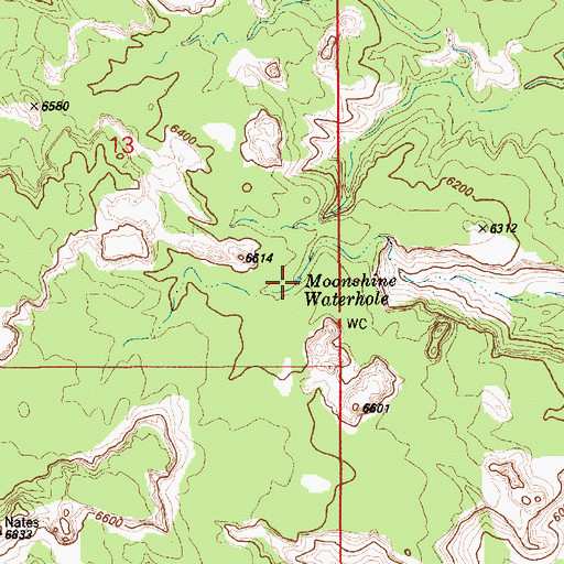 Topographic Map of Moonshine Waterhole, UT
